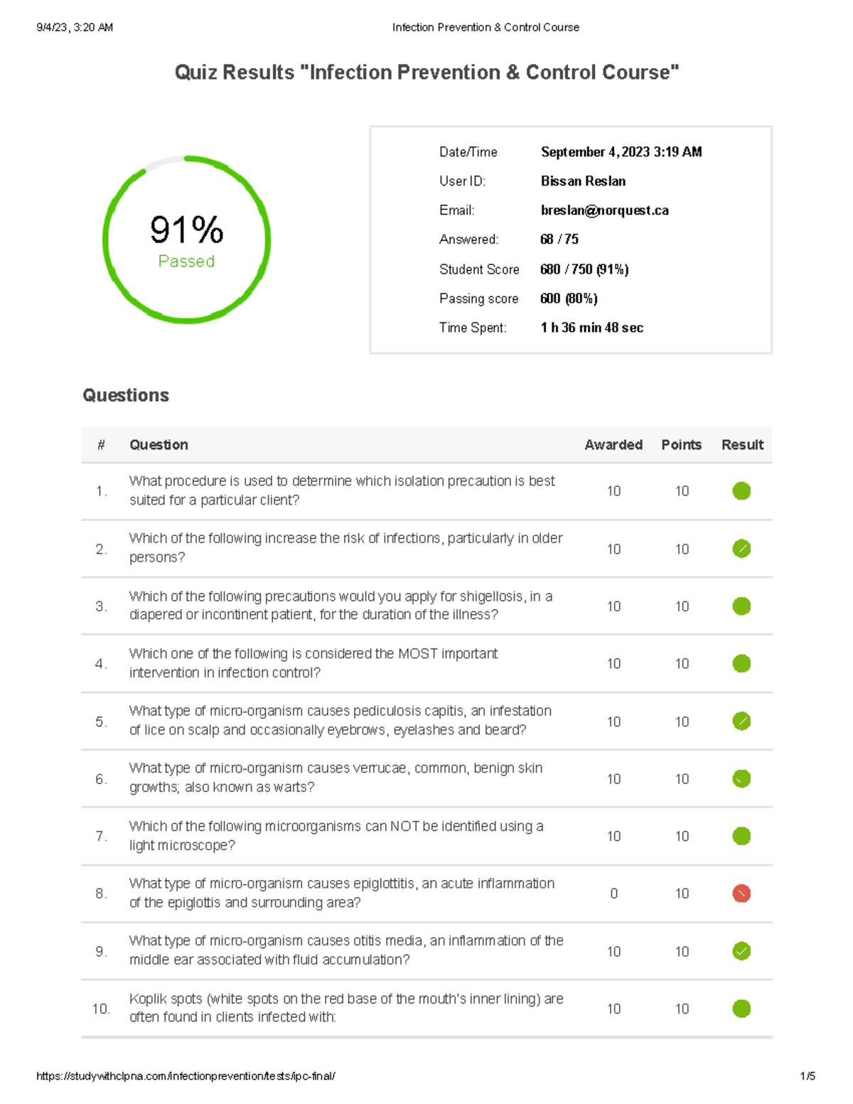 Infection Prevention Control Course Quiz Results Infection   Thumb 1200 1553 