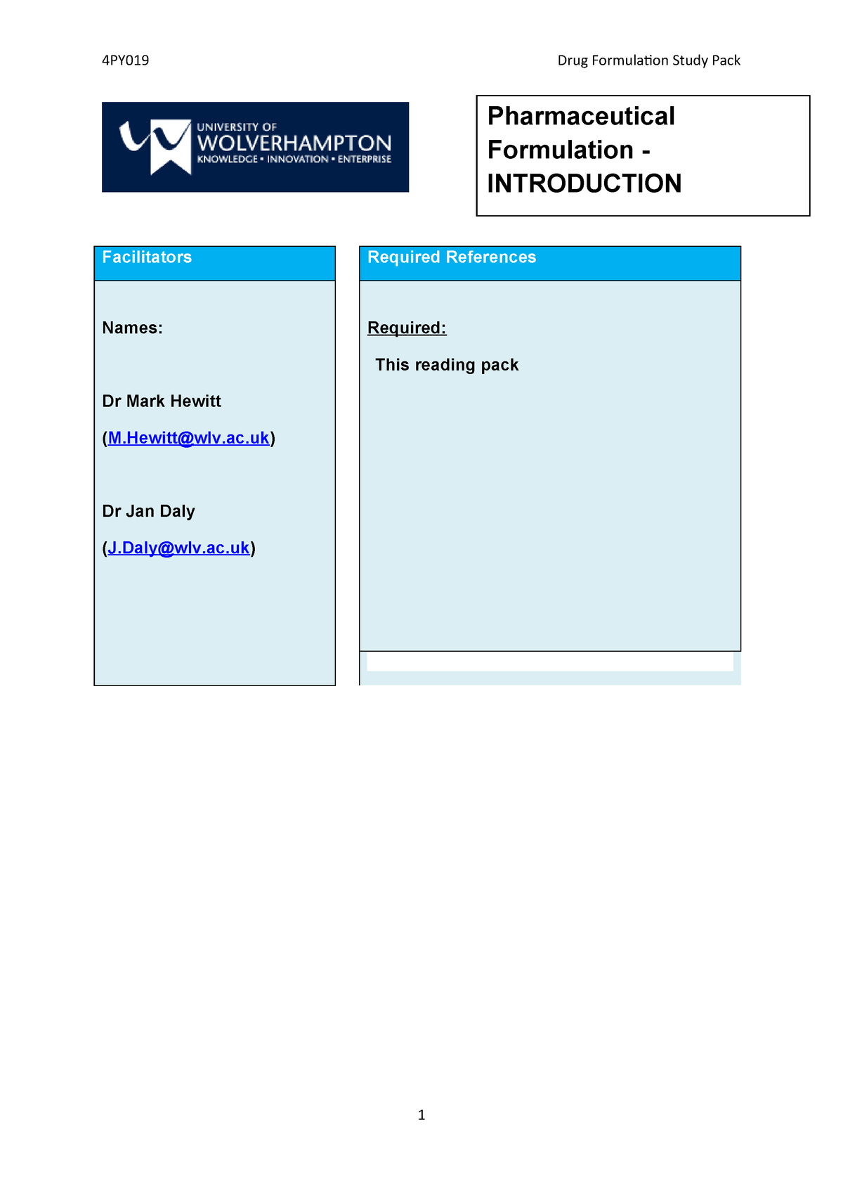 4py019 Mh Formulation Cutdown Pharmacy Wlv Studocu - 