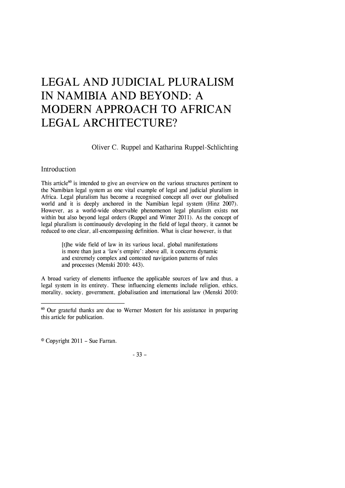essays on legal pluralism