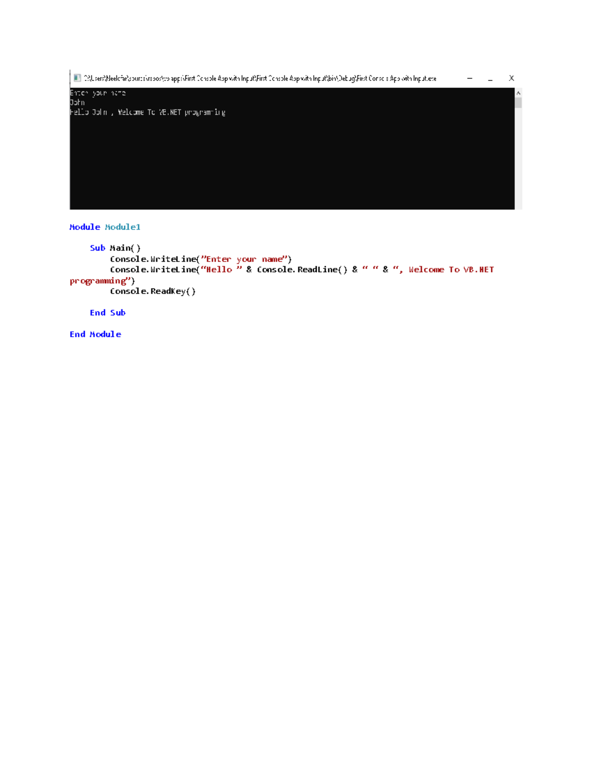 Virtual class 01 incomplete code - Module Module Sub Main() Console ...