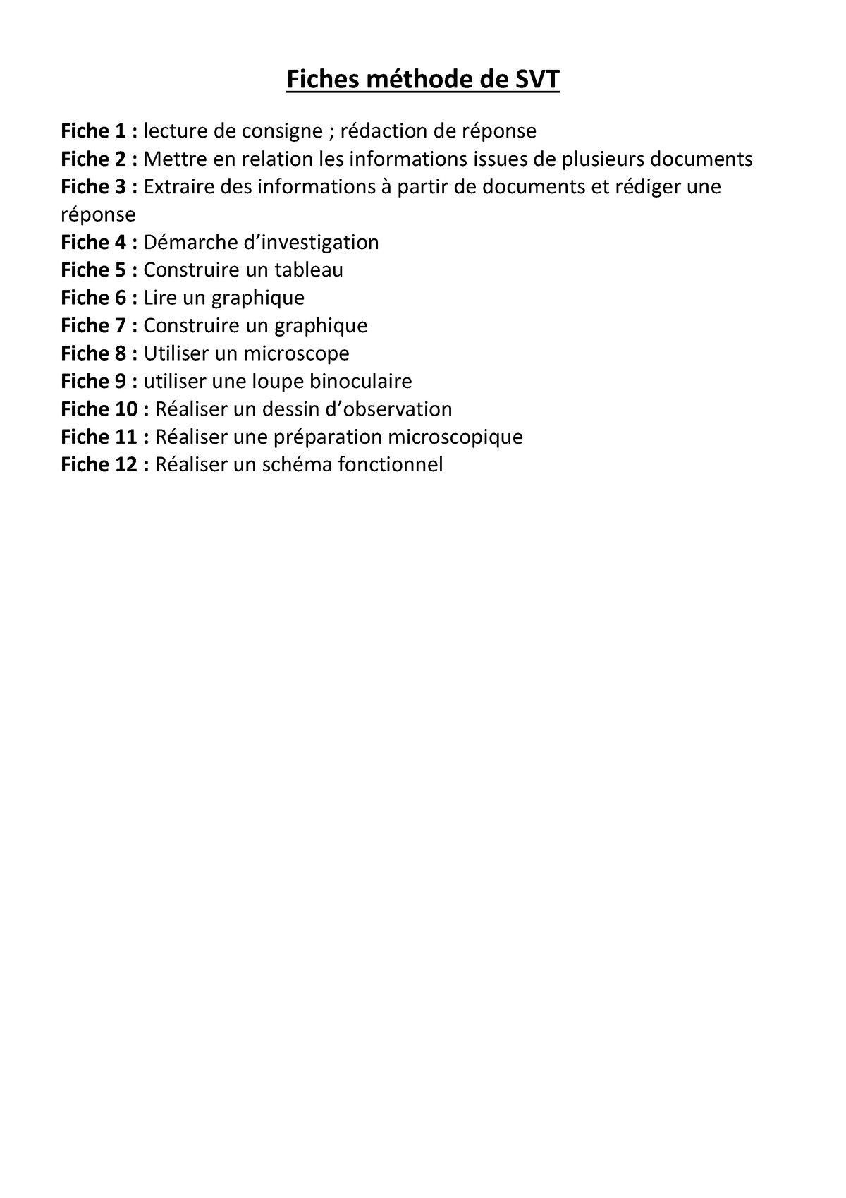 Fiches M Thode Svt Documents Fiches M Thode De Svt Fiche Lecture De Consigne R Daction