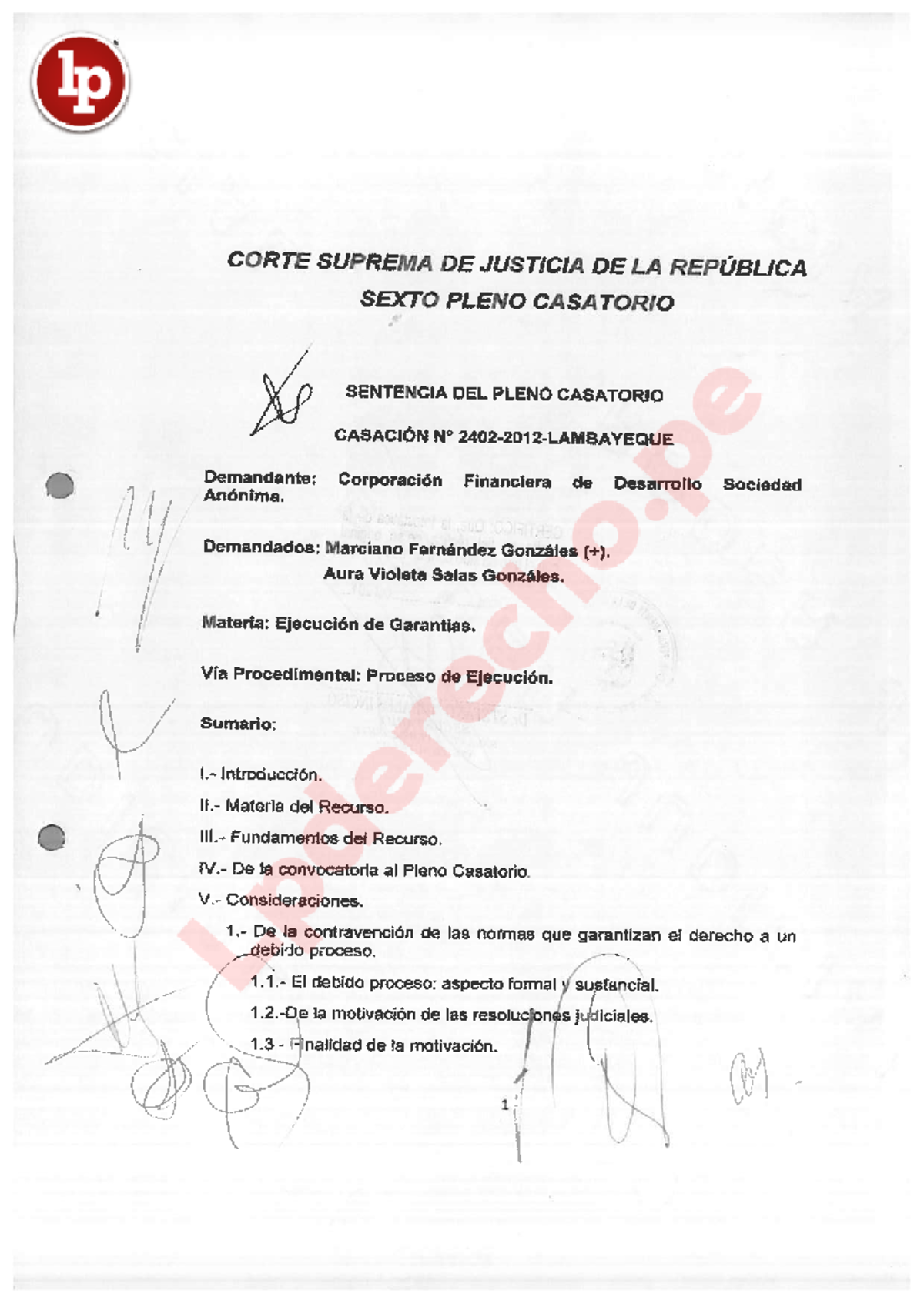 VI Pleno PlenoP - lp CORTE SUPREMA DE JUSTICIA DE LA REPUBLICA SEXTO ...