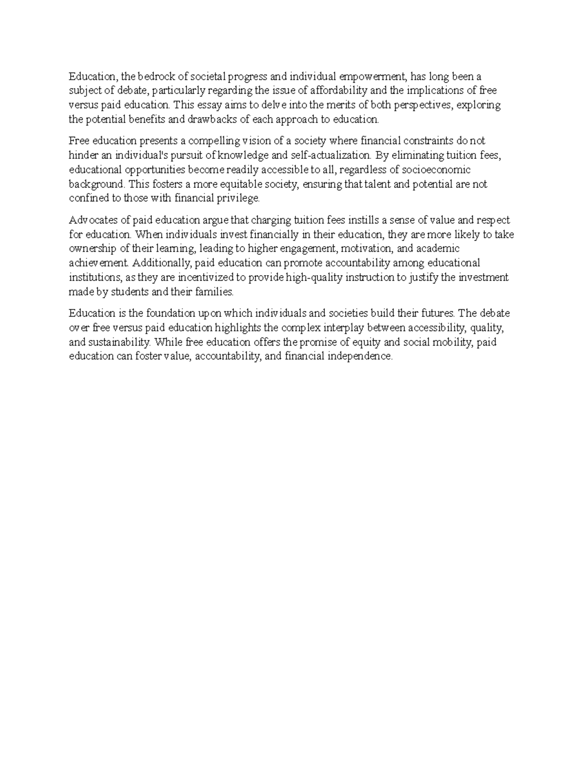 Why school should be free and why the school fees should not be free