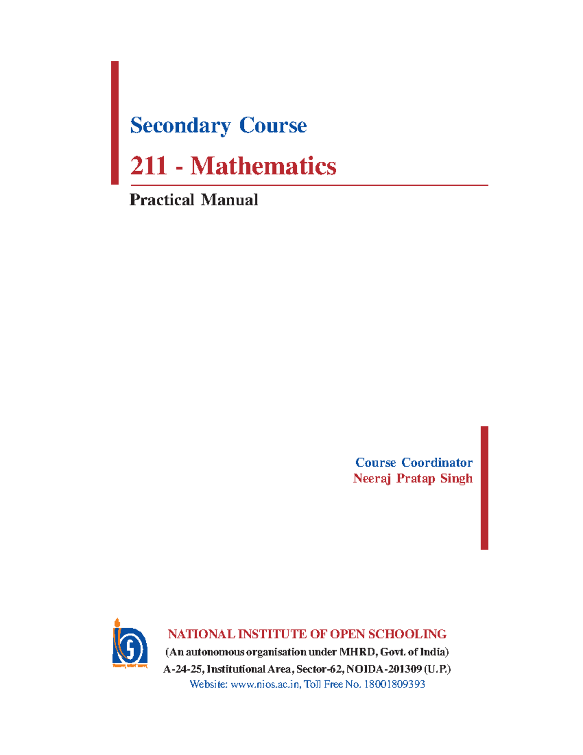 Lab Manual - Practical Manual Secondary Course 211 - Mathematics ...