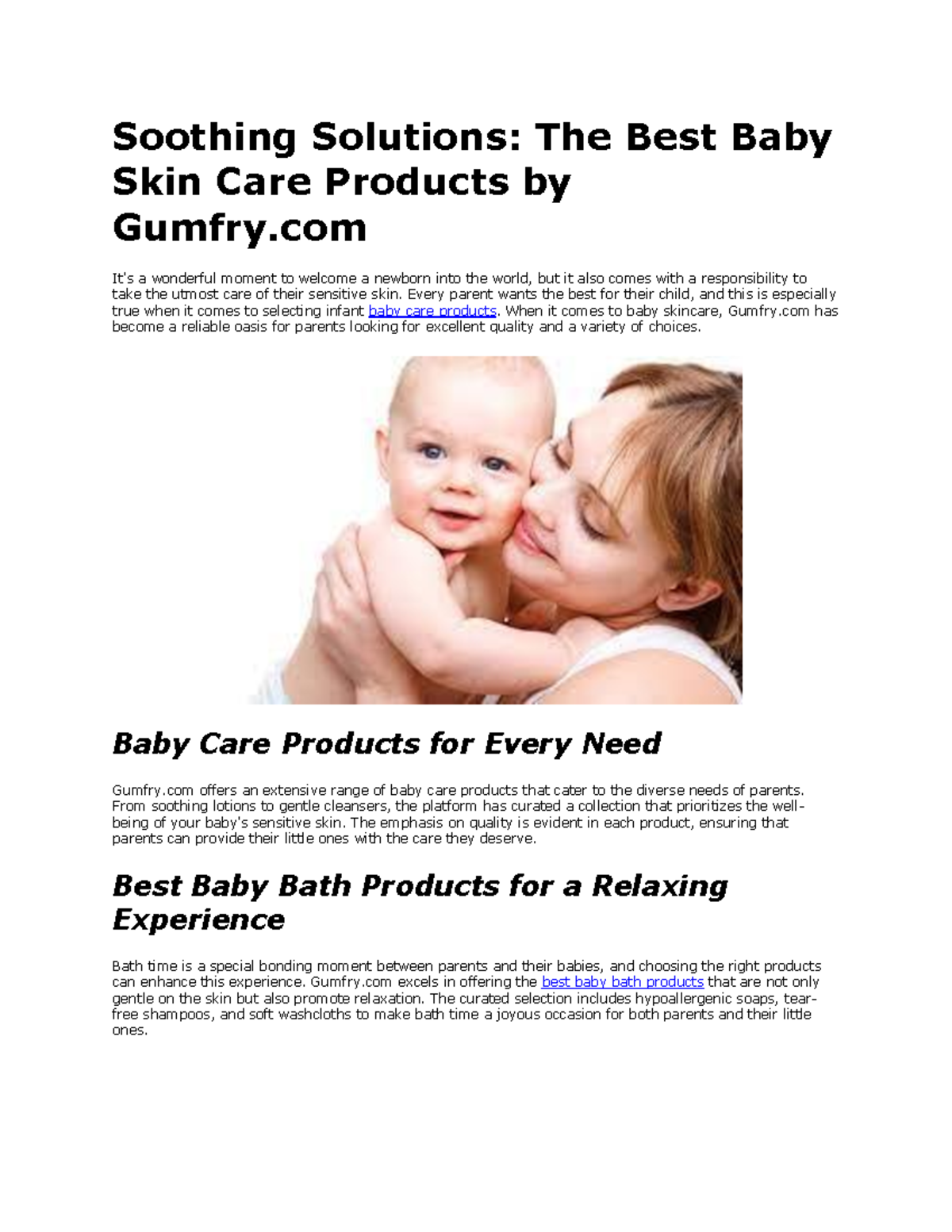 Soothing Solutions, The Best Baby Skin Care Products by Gumfry