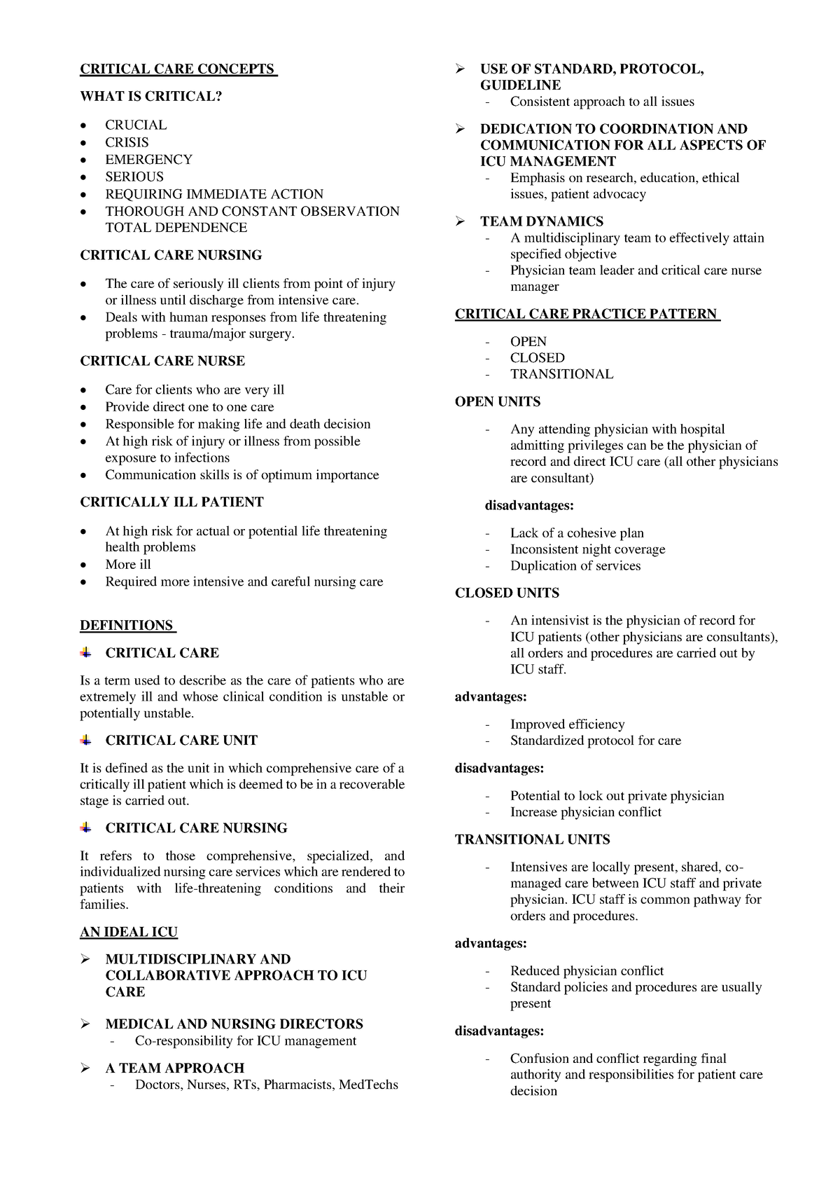 Critical-CARE- Concepts - CRITICAL CARE CONCEPTS WHAT IS CRITICAL ...