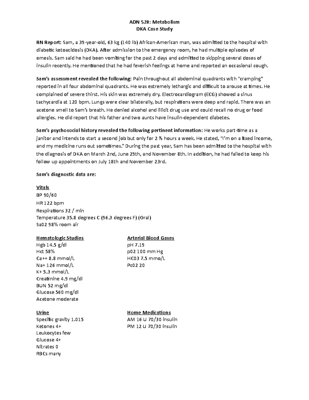 rn metabolism 3.0 case study test part 2