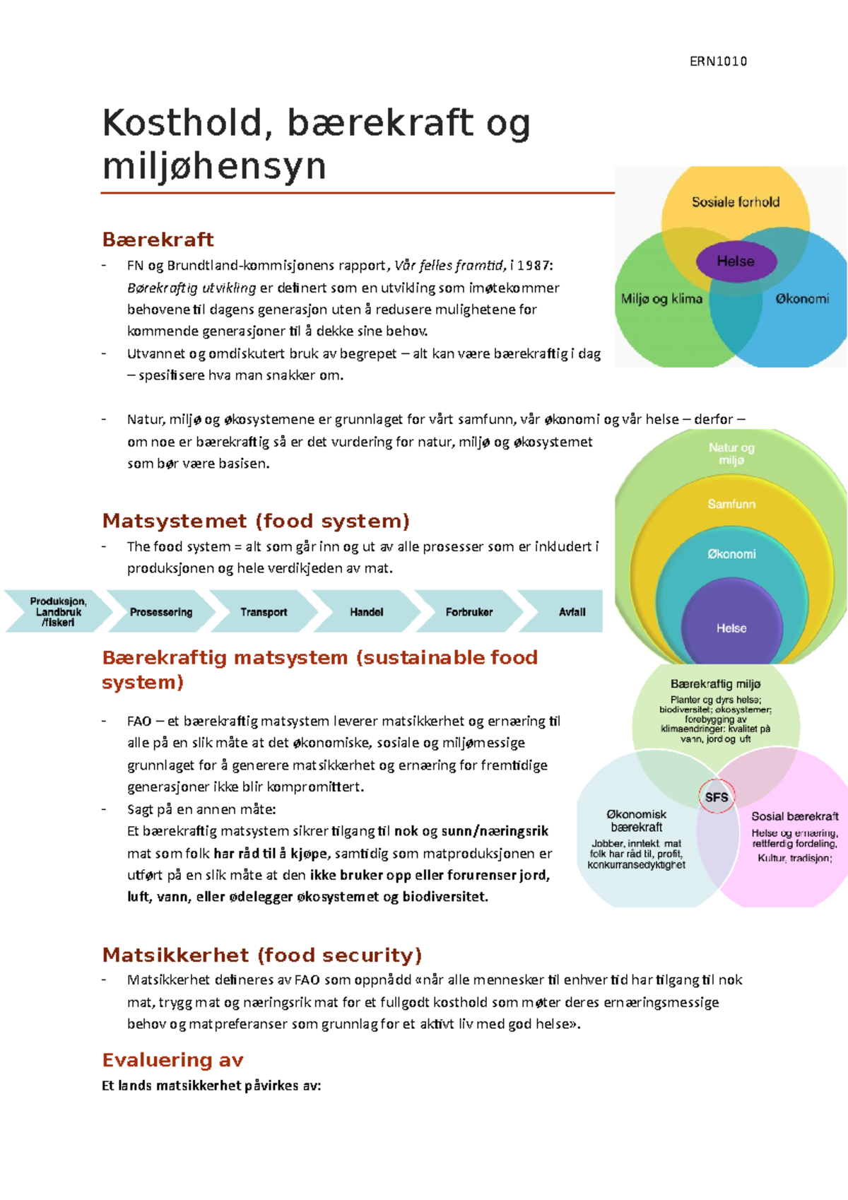 Kosthold, Bærekraft Og Miljøhensyn - Kosthold, Bærekraft Og Miljøhensyn ...