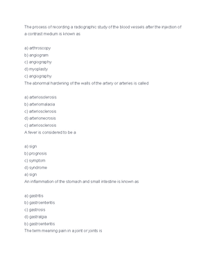 Medical terminology vocabulary chapter 11 - angi/o blood vessel aort/o ...