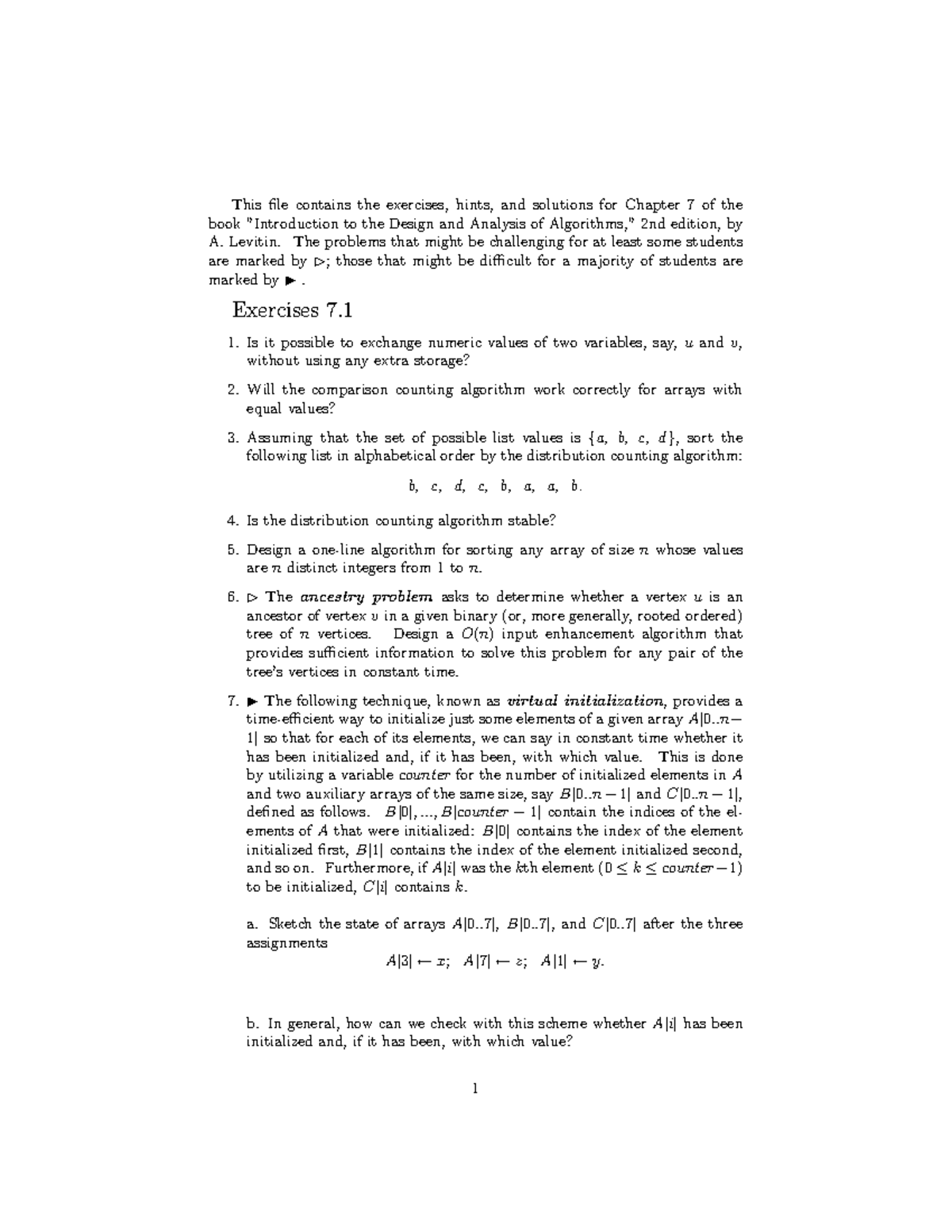 Solu7 - notes for data structures - This file contains the exercises ...