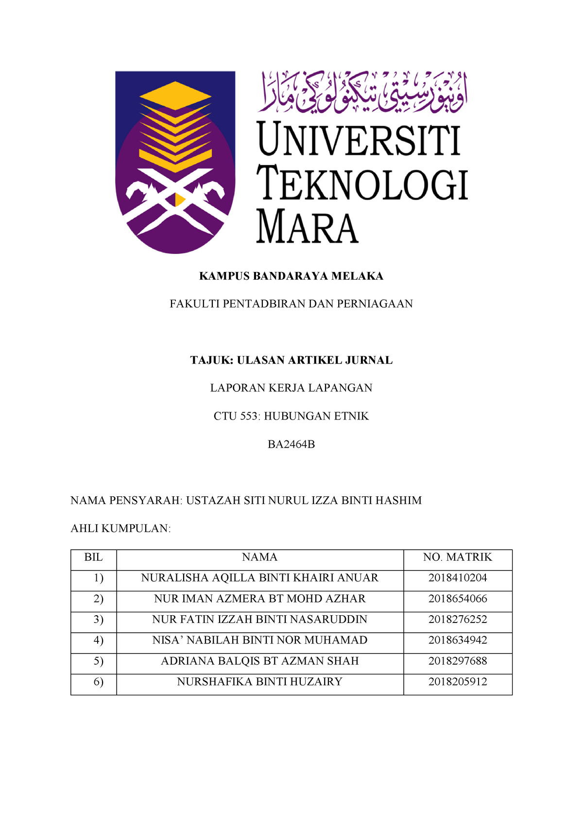 Contoh Ulasan Artikel CTU 2020 - Offices Systems - BA232 - UiTM 