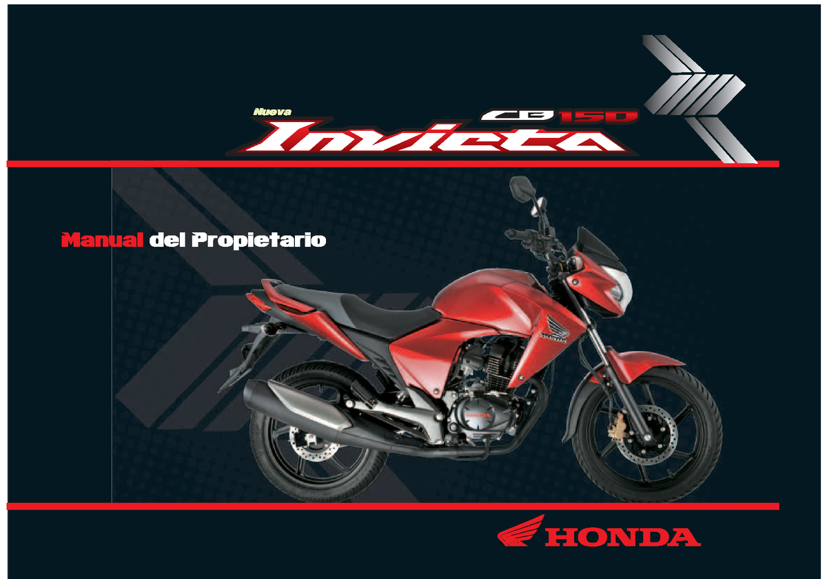 Manual Honda Cb 150 Invicta Honda Cb 150 Invicta Manual Del Propietario Honda Motor Co Ltda 8979