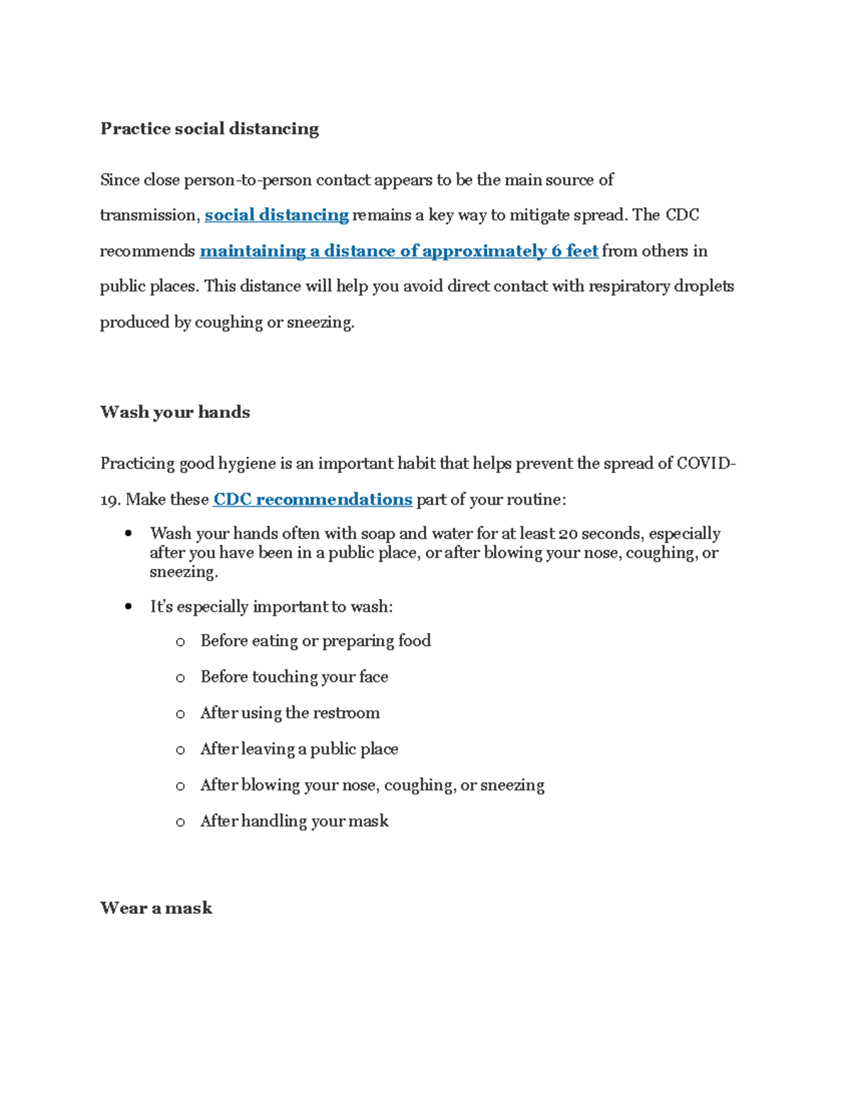 Eng research paper - Practice social distancing Since close person-to ...