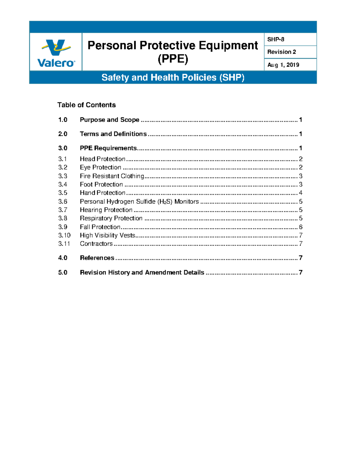 SHP8 PPE EFDSFD Personal Protective Equipment Safety and Health