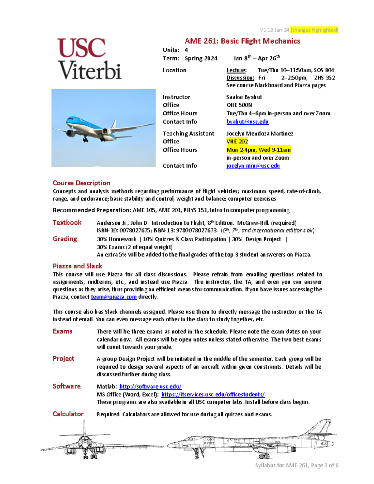Ame309 syllabus - Summary Dynamics of Fluids - AME 261 : Basic Flight ...