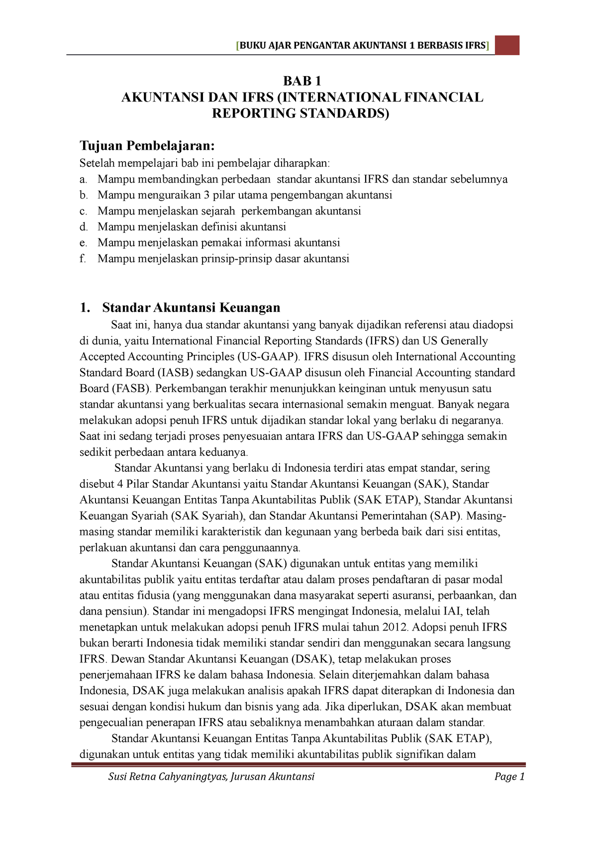 Akuntansi Dan IFRS - BAB 1 AKUNTANSI DAN IFRS (INTERNATIONAL FINANCIAL ...