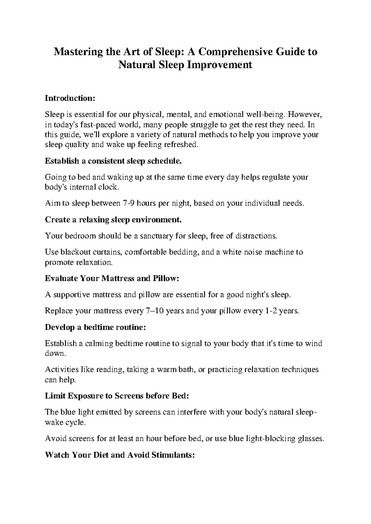 Mastering the Art of Sleep - However, in today's fast-paced world, many ...