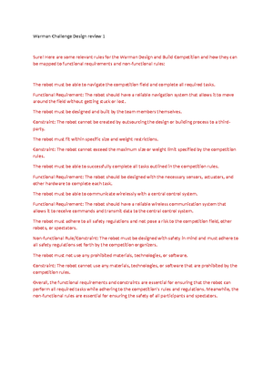 DE2 Artefact Report - Design Exercise 2 Artefact Report Engineering ...