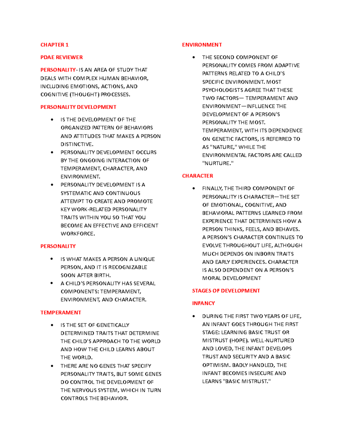 Pdae reviewer - none - CHAPTER 1 PDAE REVIEWER PERSONALITY- IS AN AREA ...