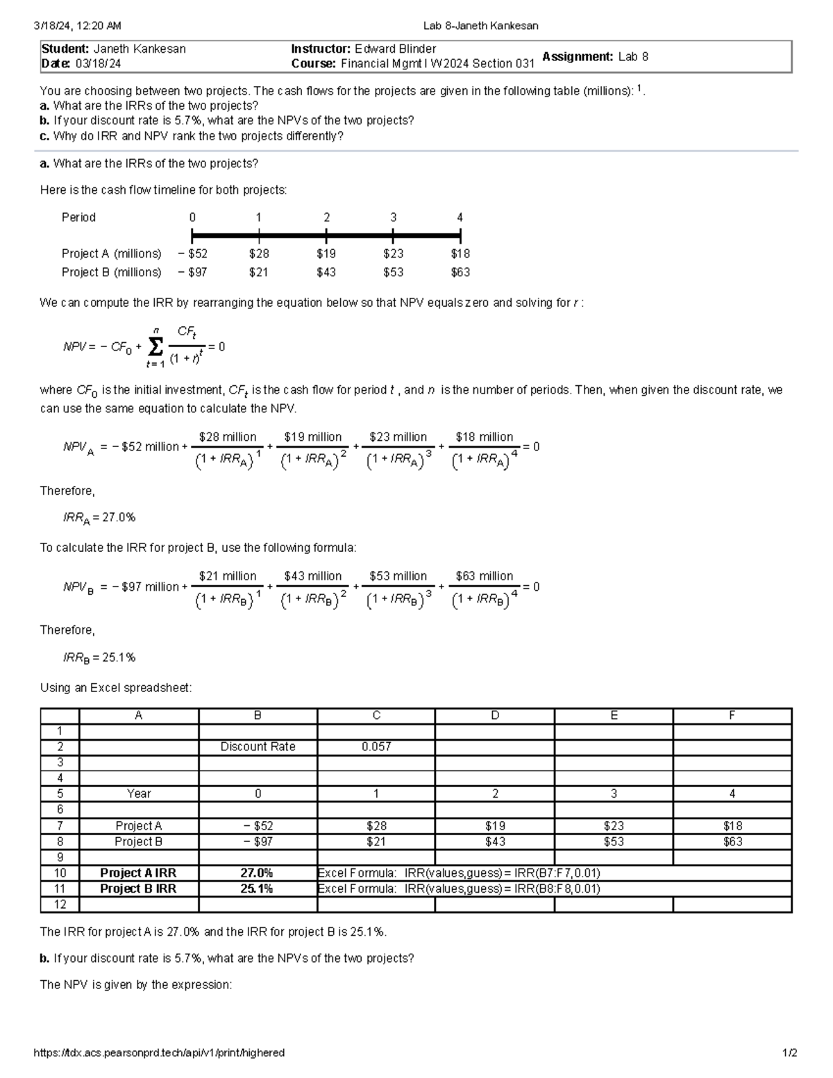 Lab 8 Fin300 - 3/18/24, 12:20 AM Lab 8-Janeth Kankesan tdx.acs ...