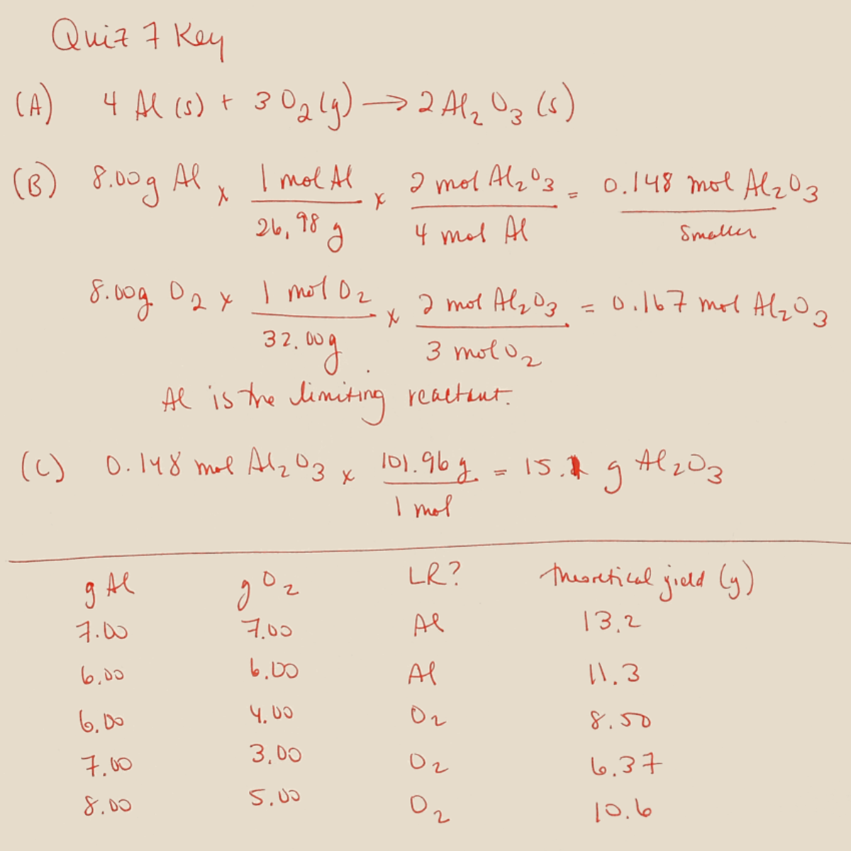 Quiz 7 Key - Quiz 7 Key - CHEM-111 - Studocu