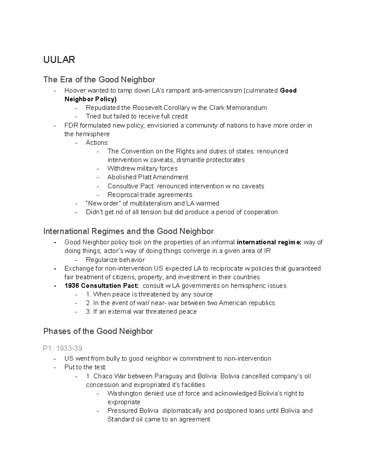 Good Neighbor Lecture notes premidterm UULAR The Era of the Good