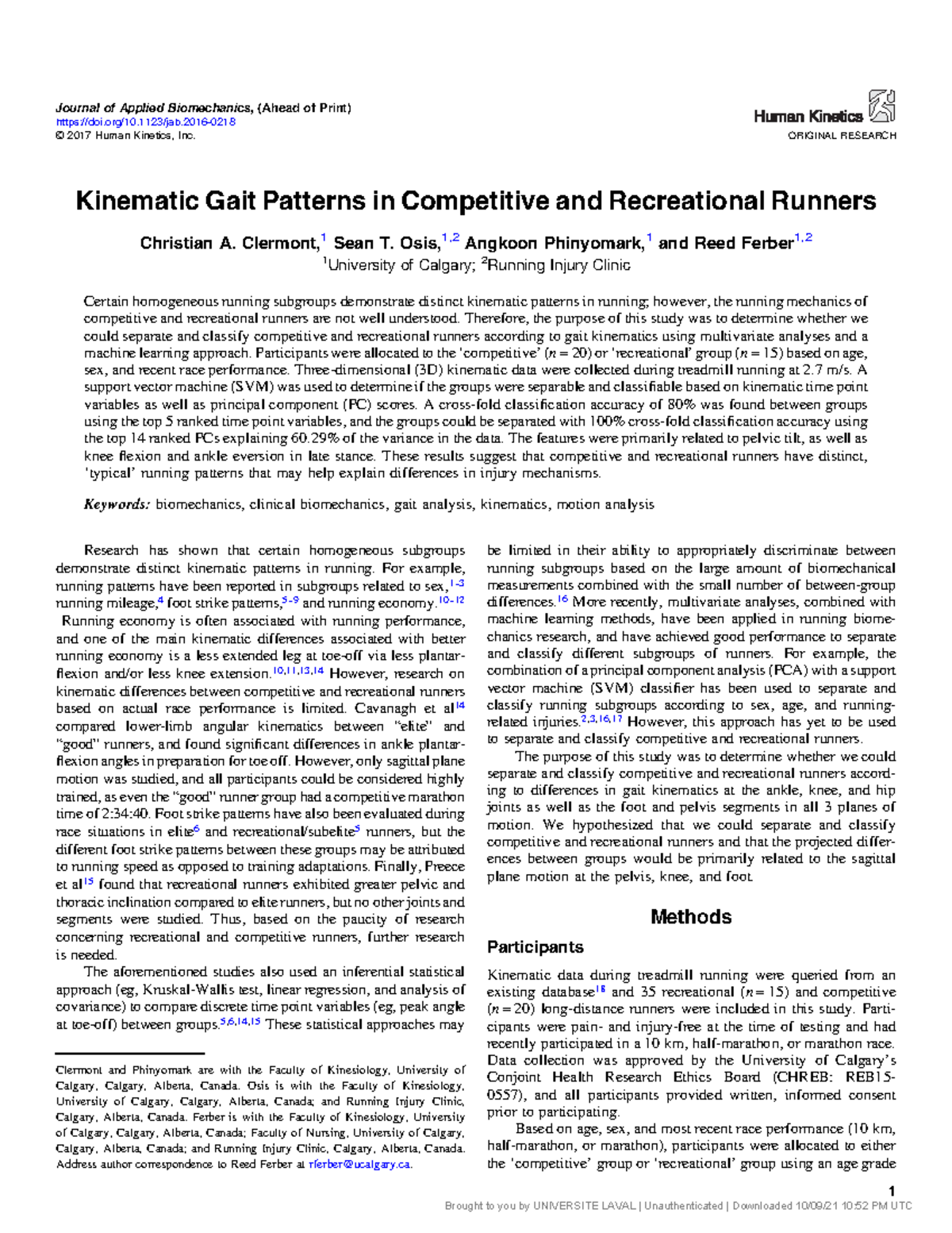 [15432688 - Journal of Applied Biomechanics] Kinematic Gait Patterns in ...