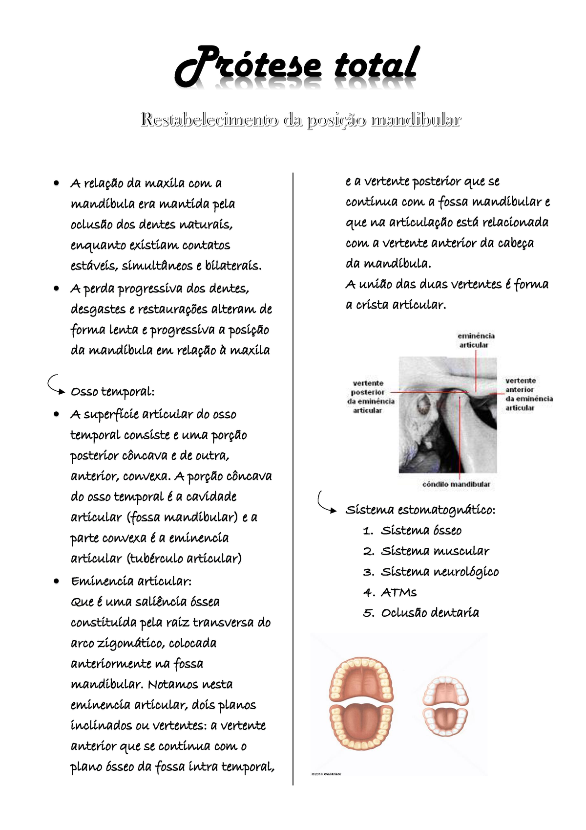 Relações maxila e mandíbula em dentados 