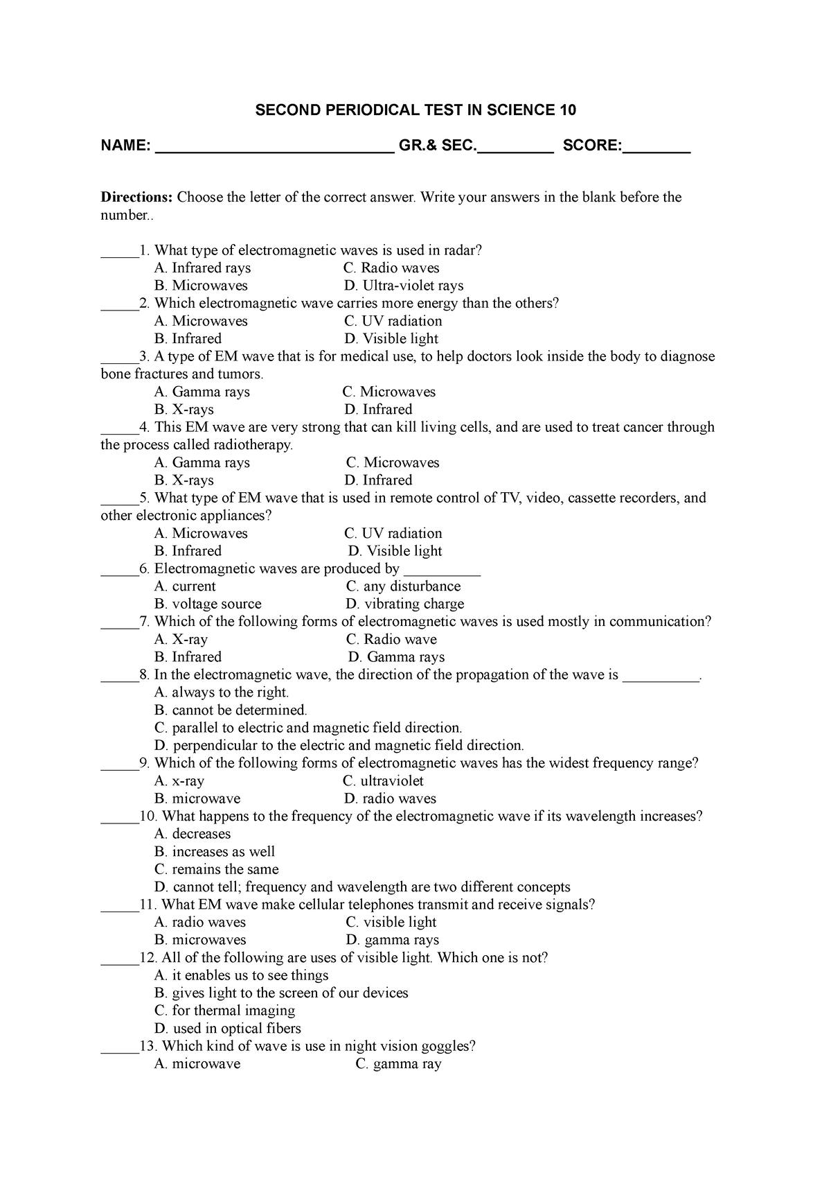 periodical-test-g10-science-second-periodical-test-in-science-10-name