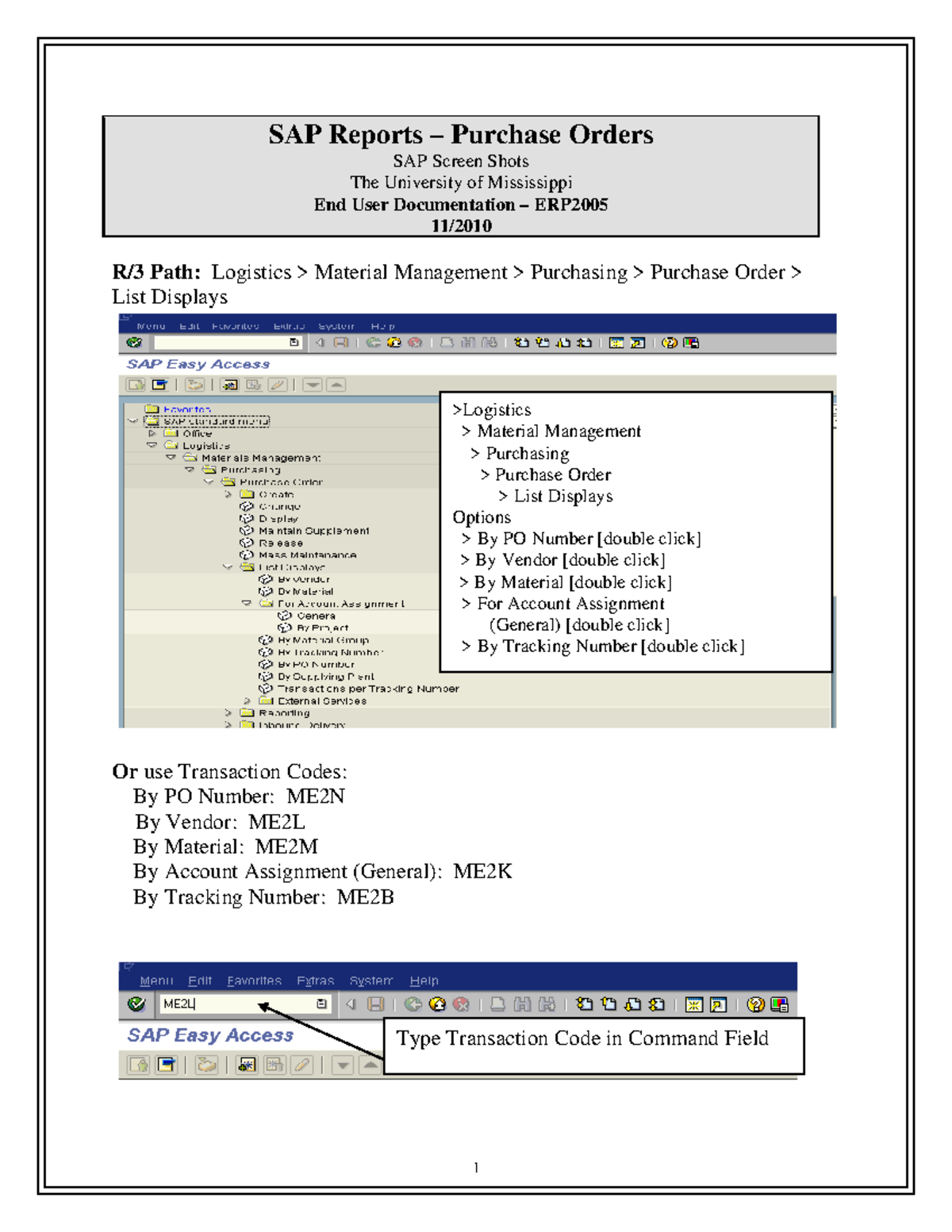 Sap reports SAP MM SAP Reports Purchase Orders SAP Screen Shots