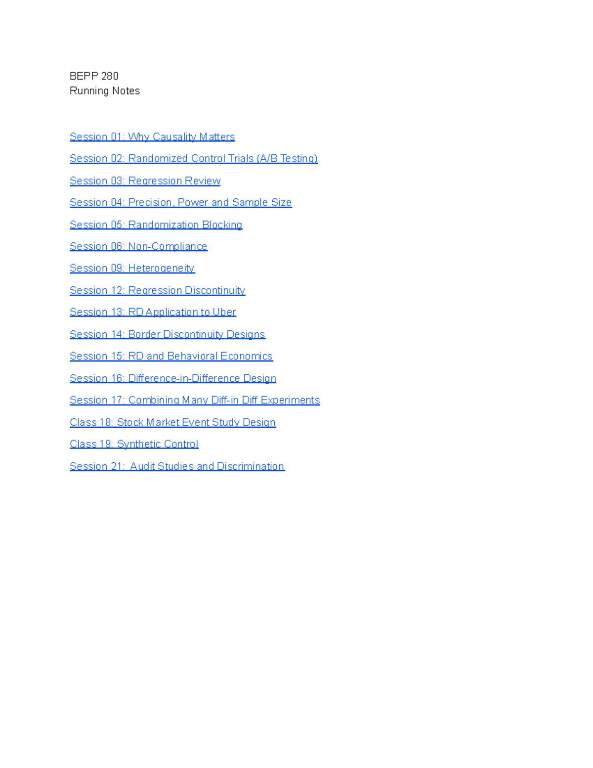 BEPP 280 Running Notes - BEPP 280 Running Notes Session 01: Why ...