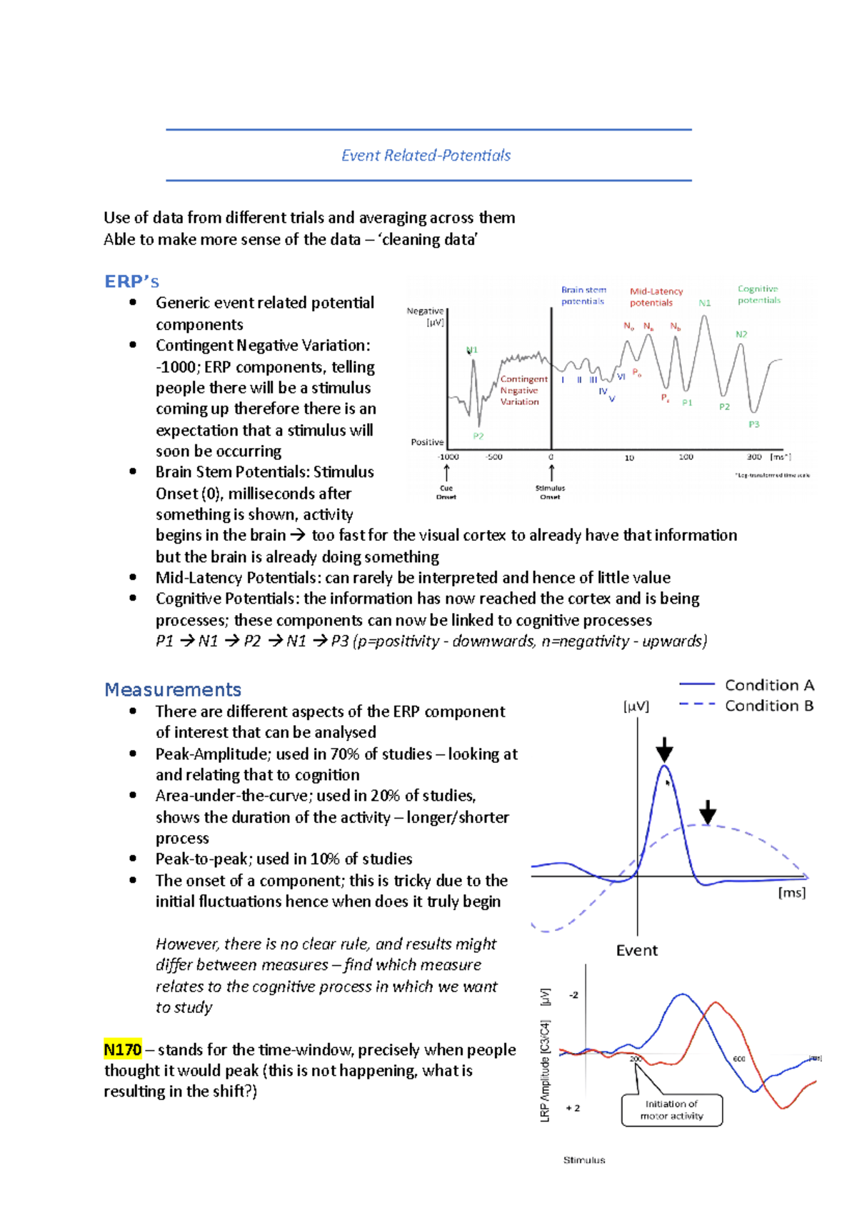 Lecture 6 - Event Related-Potentials Use Of Data From Different Trials ...