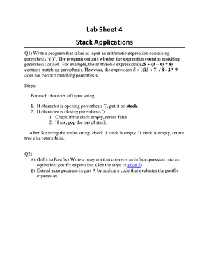Lab Sheet 2 linked List - computer science - Data Structures – 0602211 ...