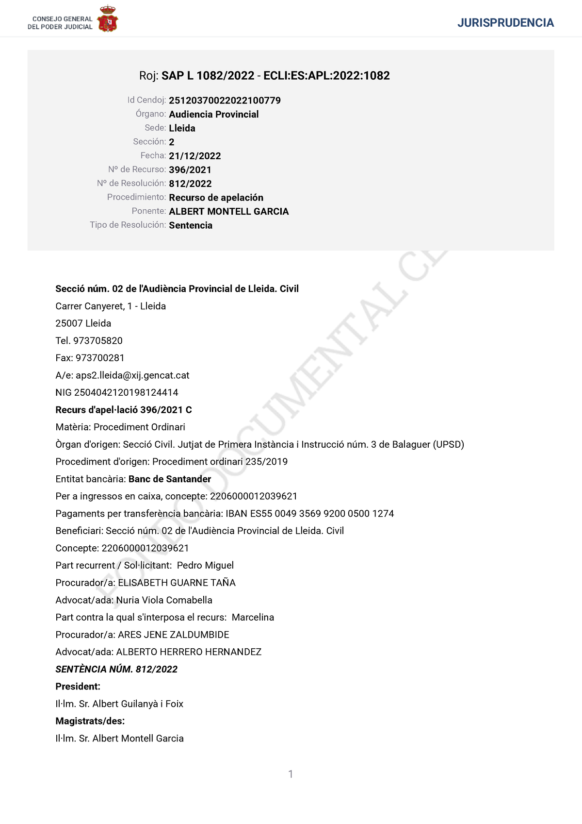 Cosa Jutjada - Apunts - Roj: SAP L 1082/2022 - ECLI:ES:APL:2022: Id ...