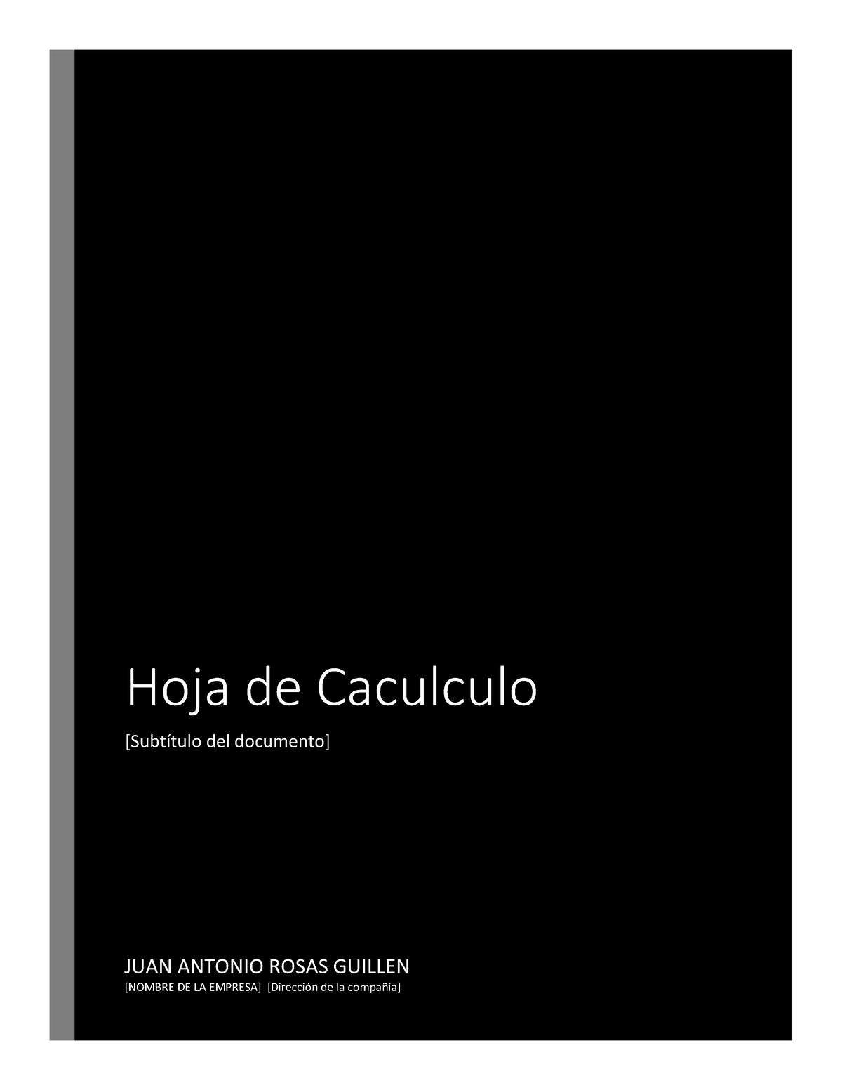 Hoja De Caculculo - Hoja De Calculo - Hoja De Caculculo [SubtÌtulo Del ...