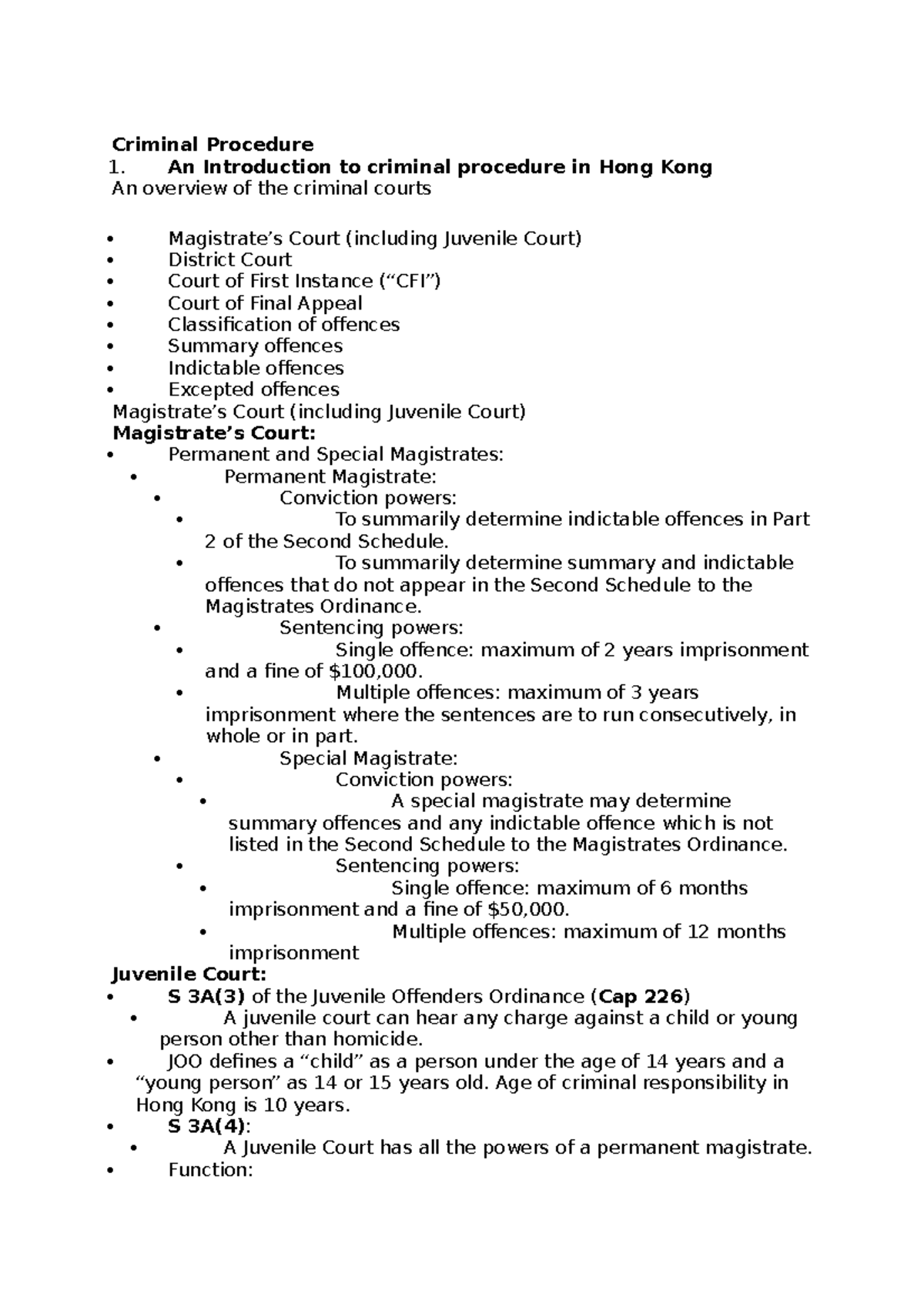 Criminal Procedure PCLL conversion Criminal Procedure An