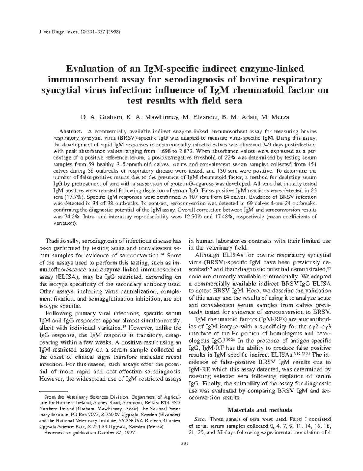 Graham et al 1998 evaluation of an igm specific indirect enzyme linked ...