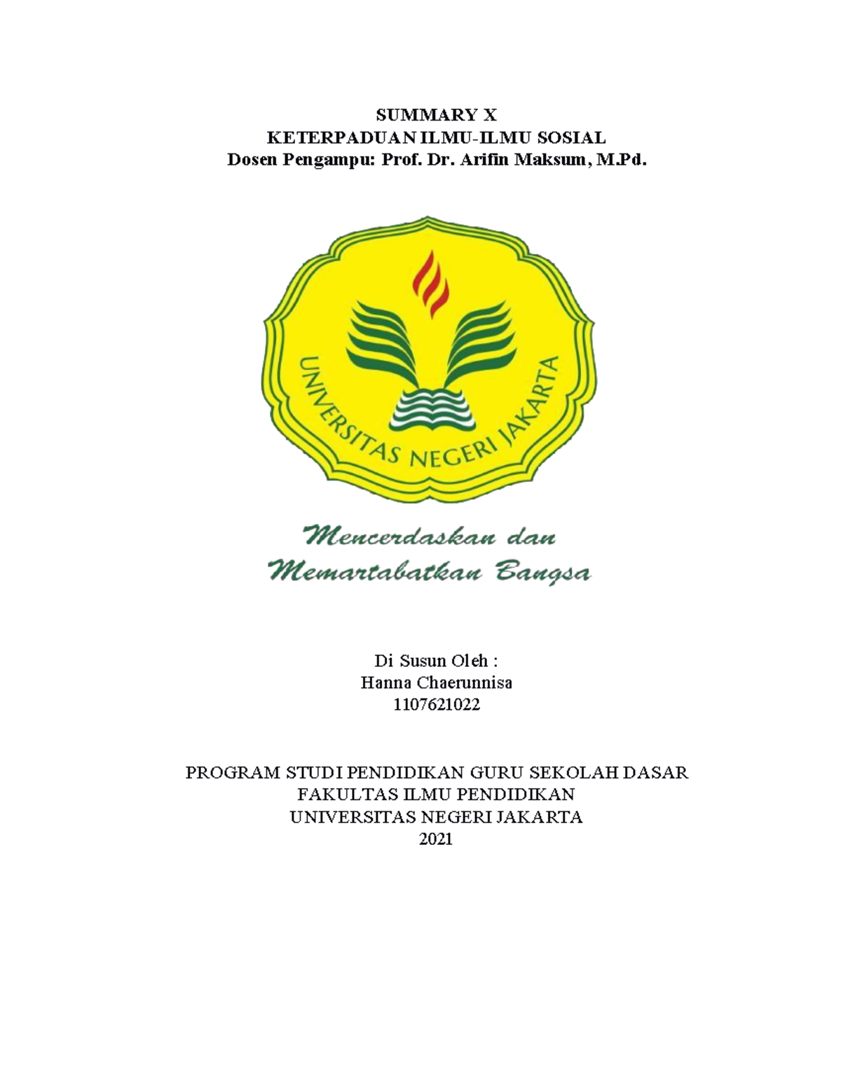tugas-summary-10-summary-x-keterpaduan-ilmu-ilmu-sosial-dosen