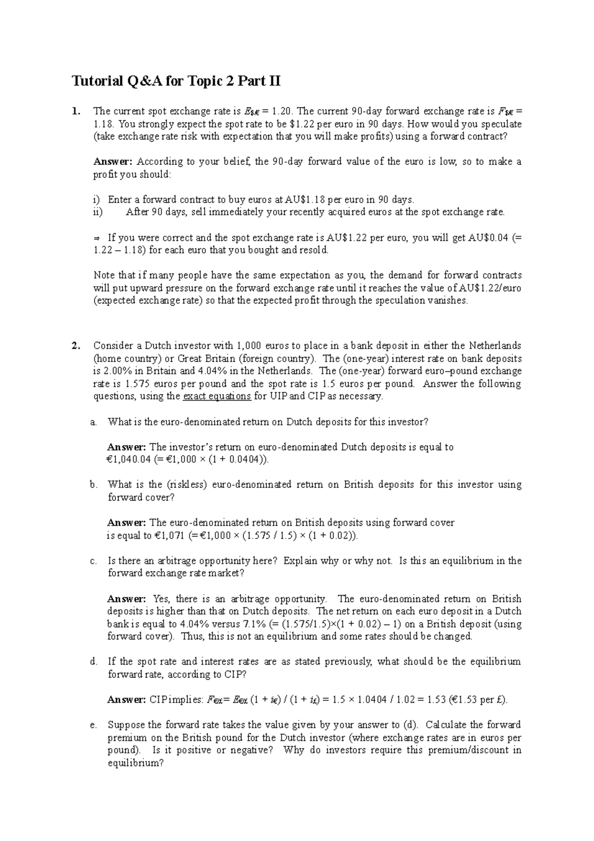 Week 04 Tutorial QA For Topic 2 Part 2 - Tutorial Q&A For Topic 2 Part ...