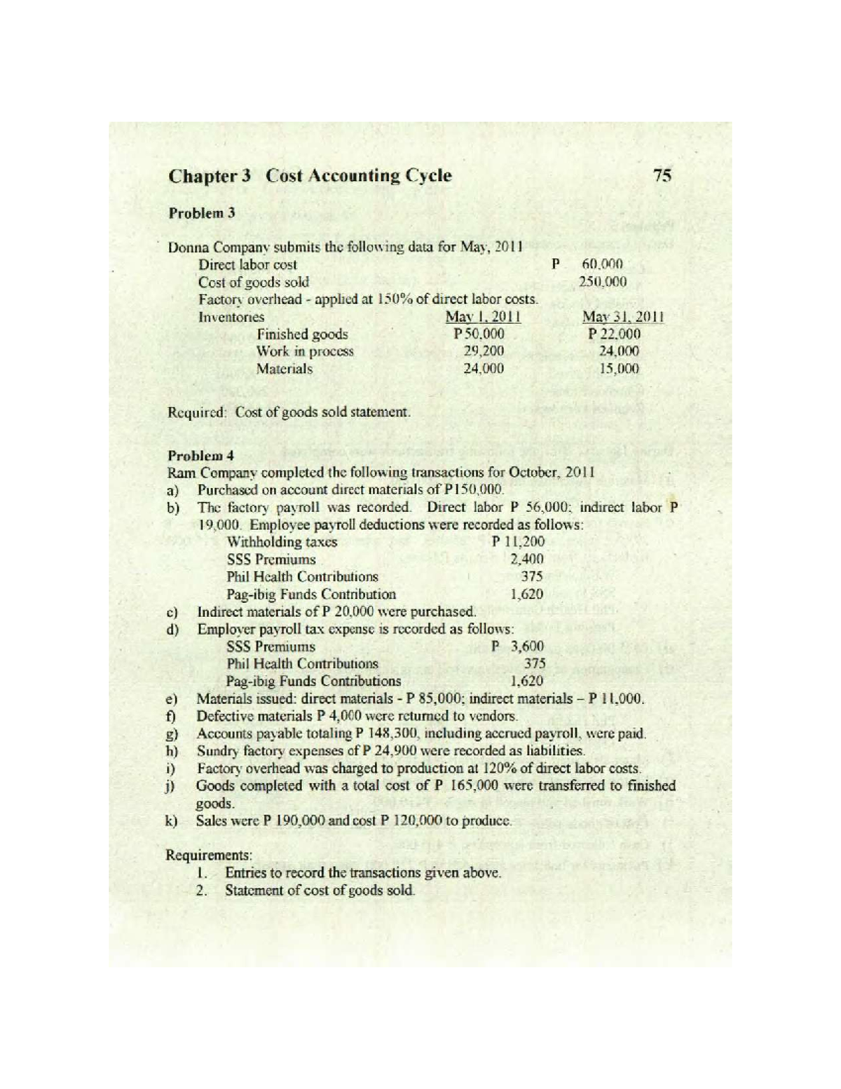 Cost-Accounting-Cycle - Chapter 3 Cost Accounting Cycle 75 Problem 3 ...