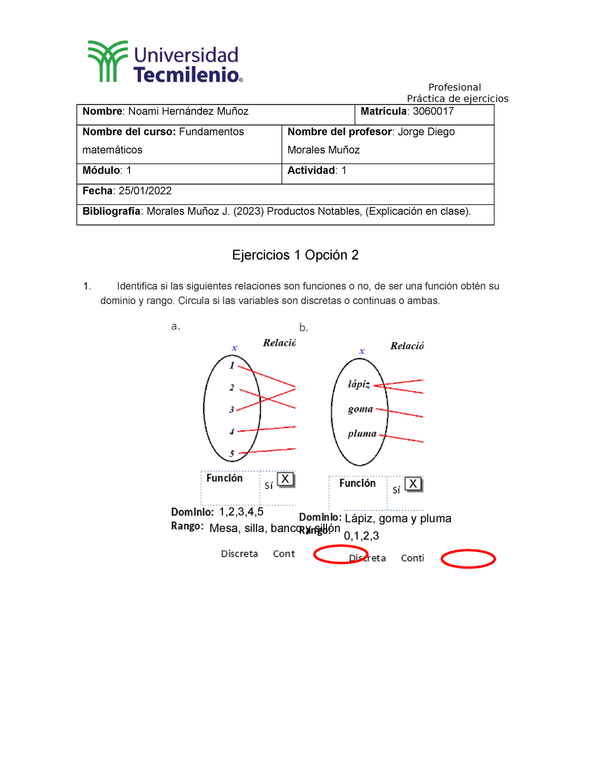 Ejer Mate Ejercicio De Fundamentos Matematicos Actividad Pr Ctica De Ejercicios Nombre