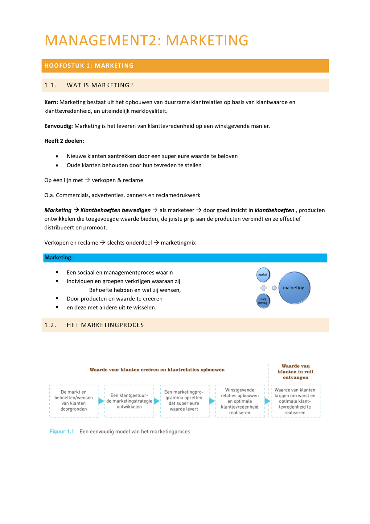 Management 2- Samenvatting - MANAGEMENT2: MARKETING HOOFDSTUK 1 ...