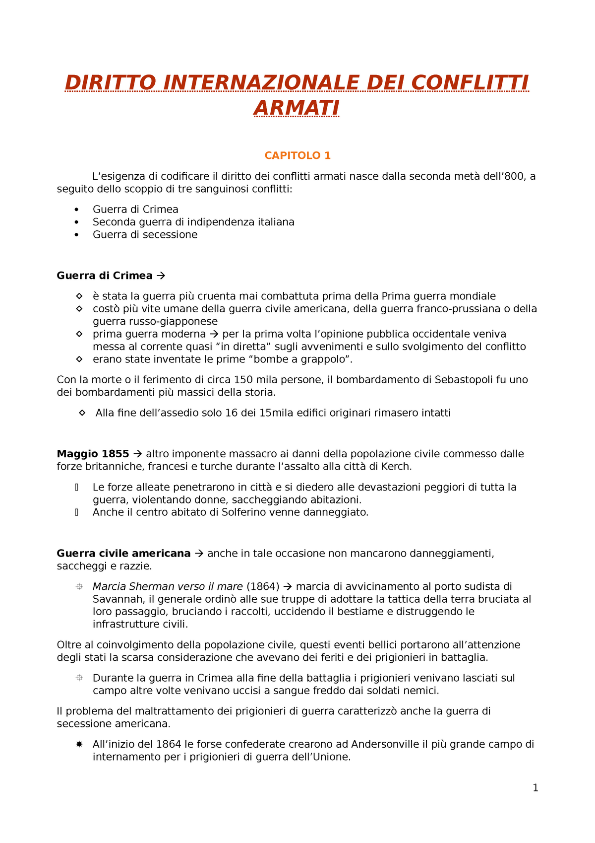 Diritto Internazionale Dei Conflitti Armati Diritto Internazionale Dei Conflitti Armati