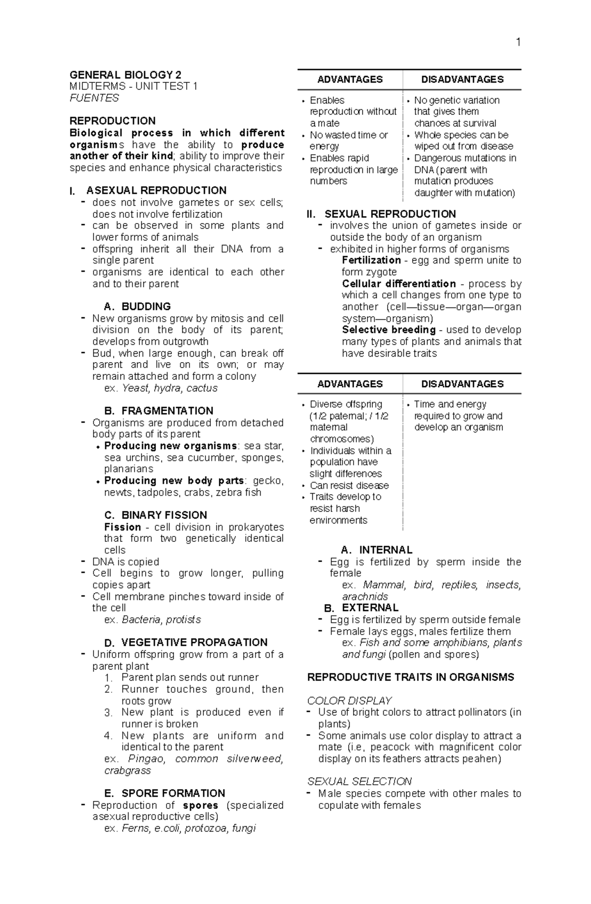 Sexualreproduction - Lecture Notes On Sexual Reproduction - GENERAL ...