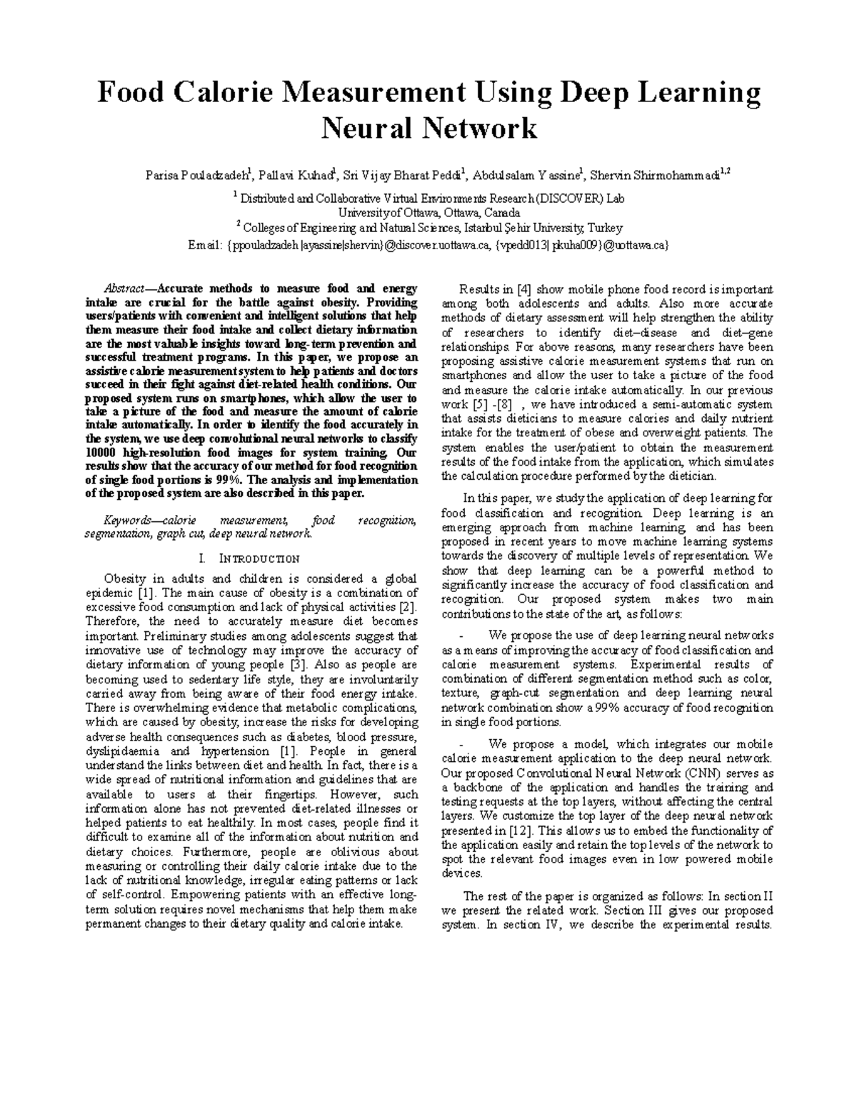 Scientific research on calorie measurement