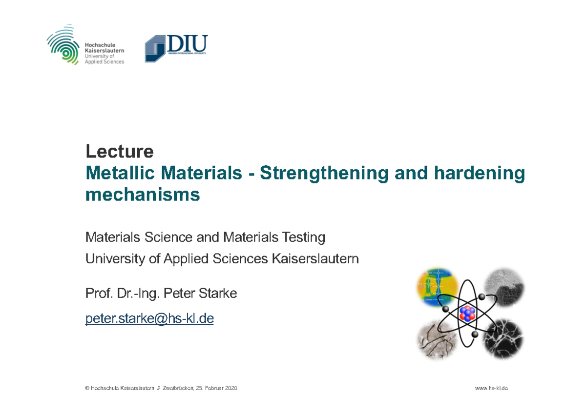 Metallic Materials Chap 5 - hs-kl Lecture Metallic Materials ...