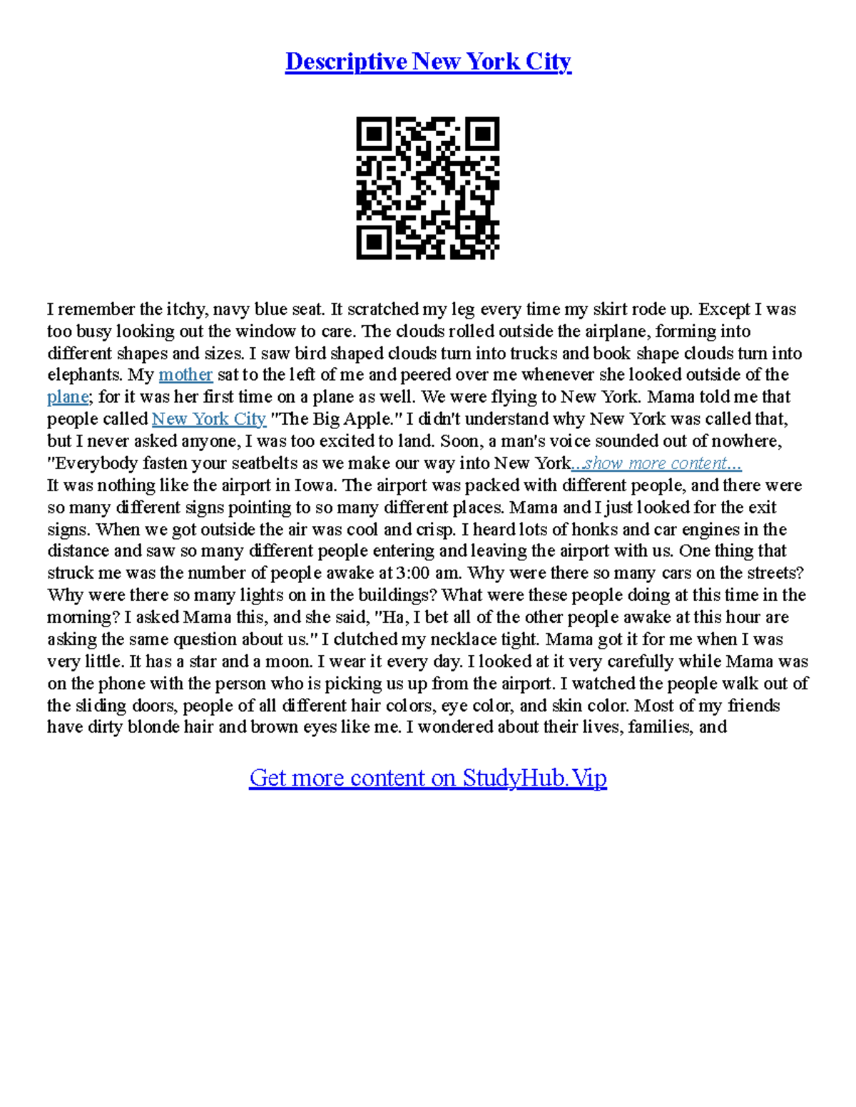 Descriptive Essay On New York City Descriptive New York City I