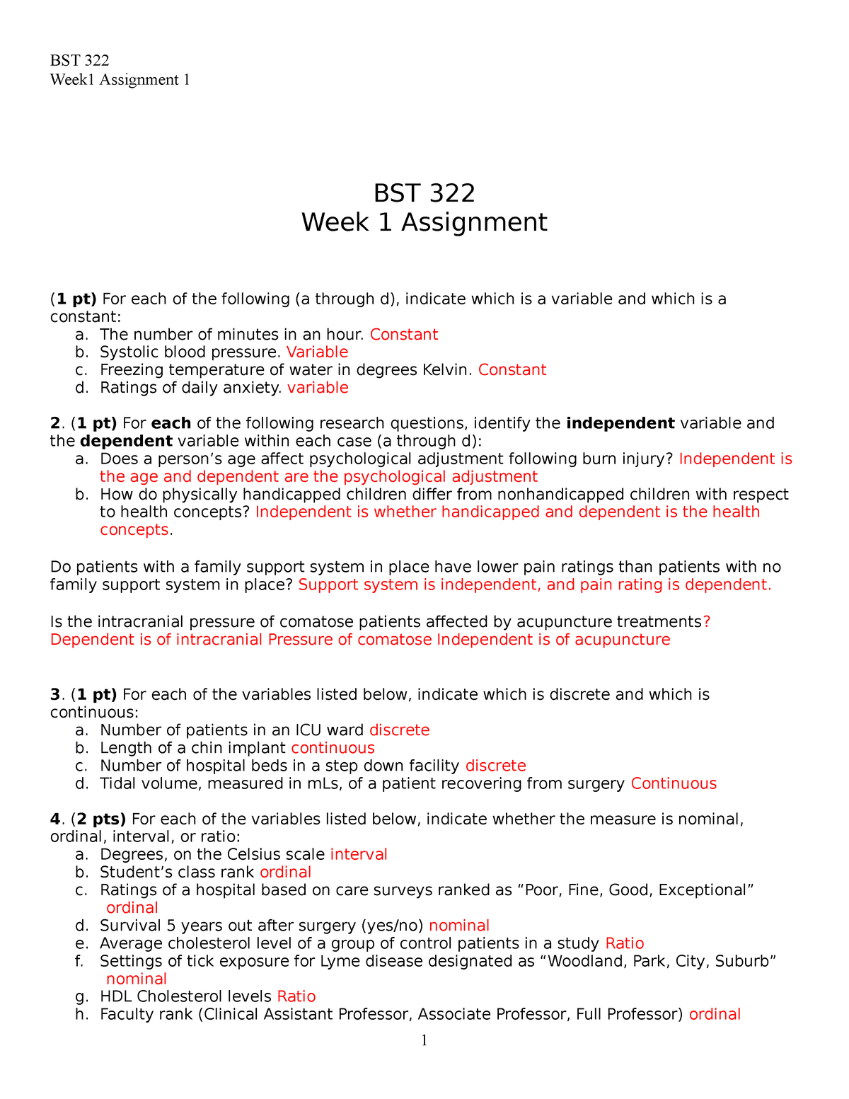 week 1 assignment bst 322