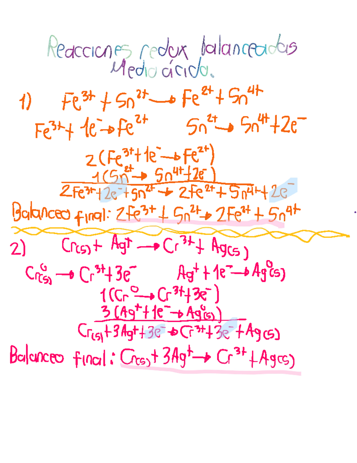 Reacciones Redox Balanceadas - Química Analítica - Universidad Andrés ...