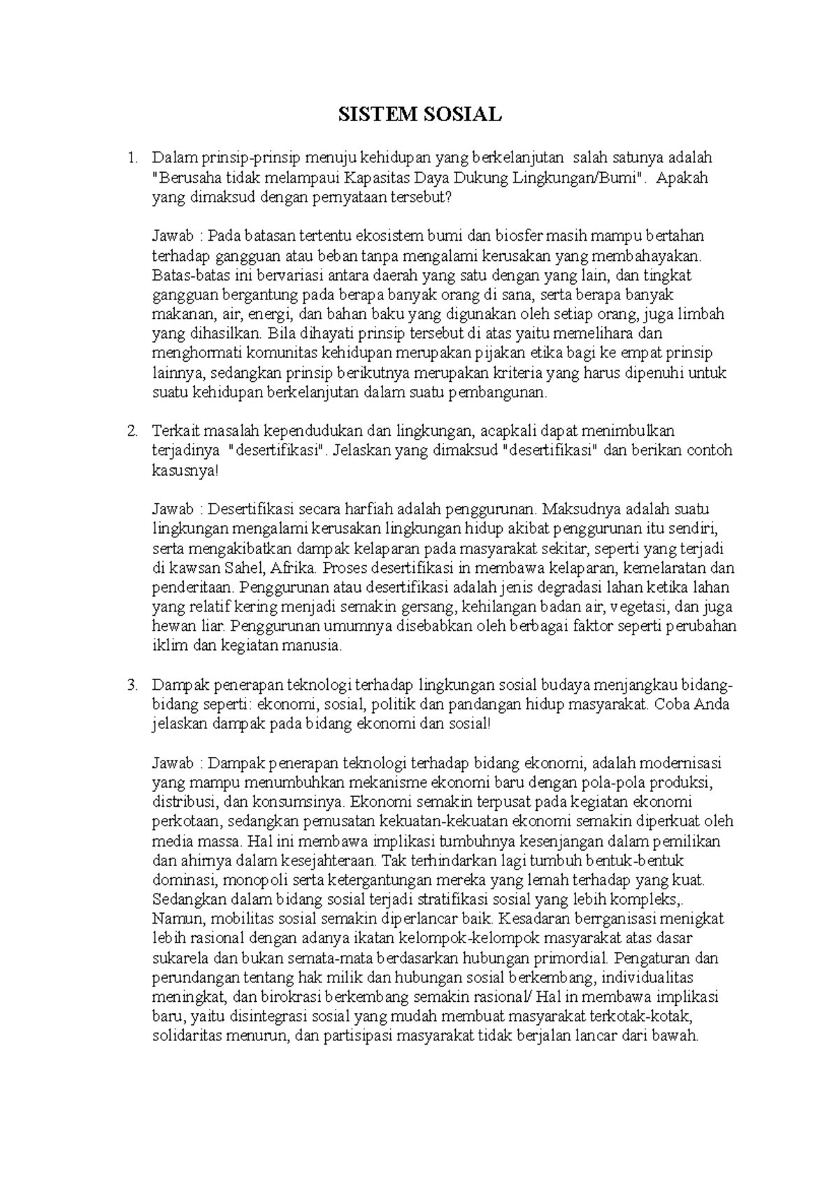 Tugas 3 Sistem Sosial SISTEM SOSIAL 1. Dalam prinsipprinsip menuju